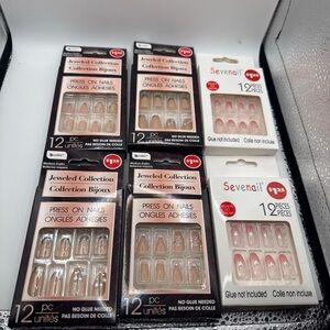 Set of 6 Packs of Press On Nails - Nude and Pink Shades